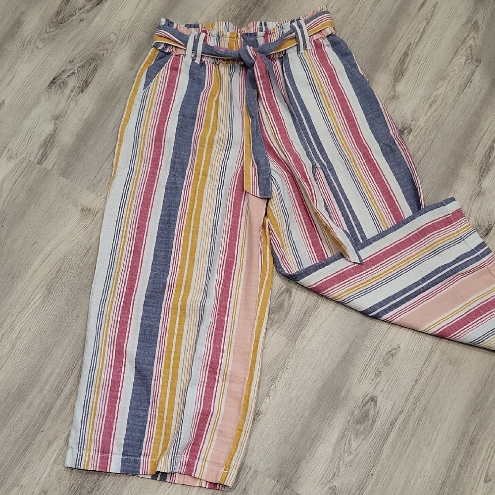 Striped Multicolor Wide-Leg Pants